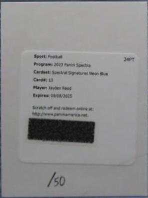 Jayden Reed #24 Football Cards 2023 Panini Spectra Rookie Autograph Neon Blue