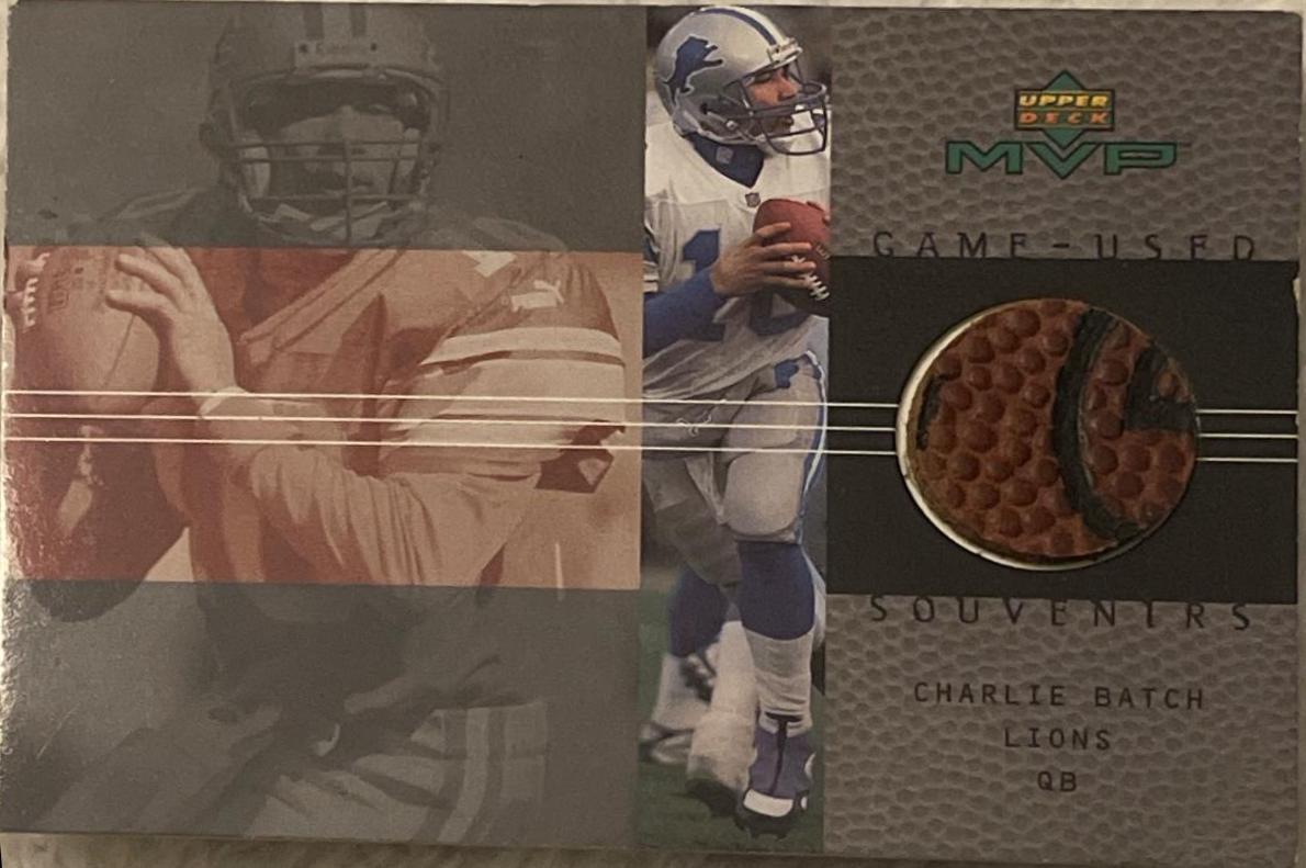 Charlie Batch #CB Football Cards 2000 Upper Deck MVP Game Used Souvenirs