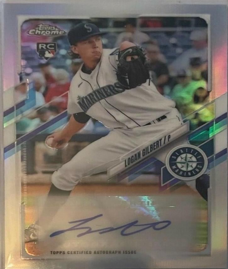 Logan Gilbert #CUSA-LGI Baseball Cards 2021 Topps Chrome Update Autographs