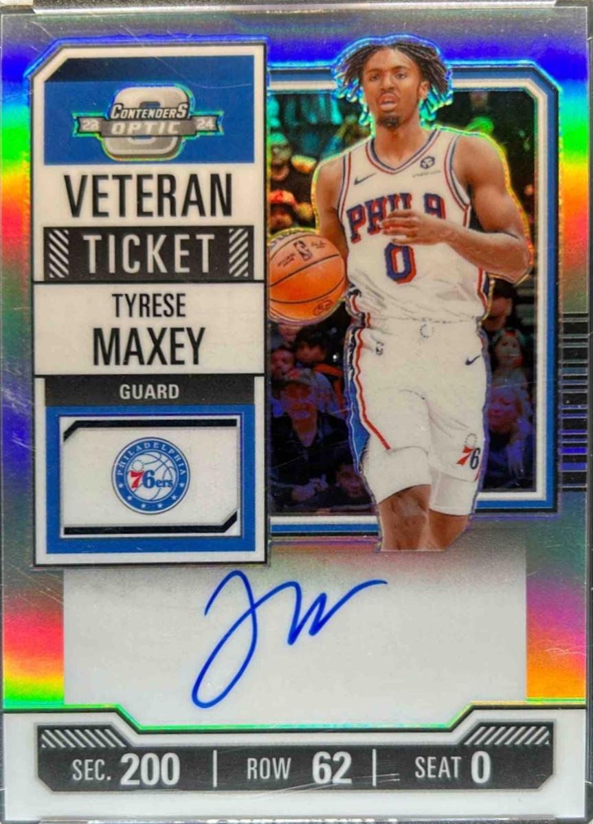 Tyrese Maxey #10 2023 Panini Contenders Optic Veteran Ticket Autograph Basketball