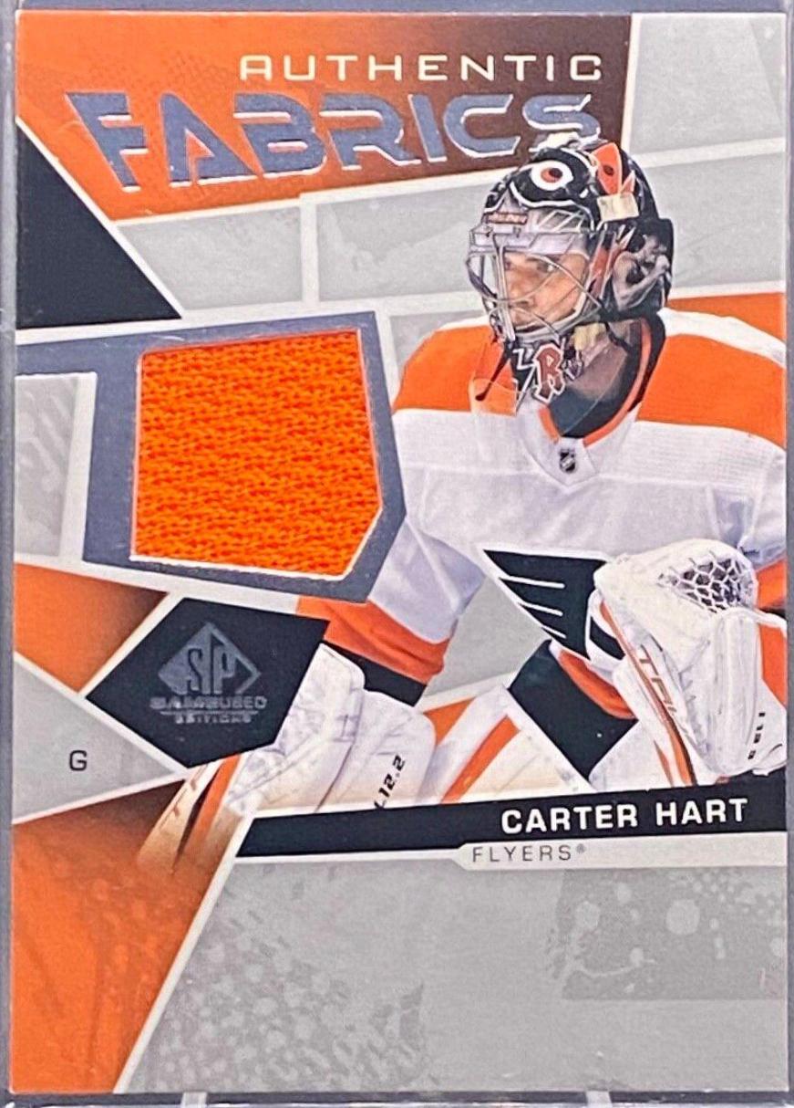 Carter Hart #AF-CH Hockey Cards 2021 SP Game Used Authentic Fabrics