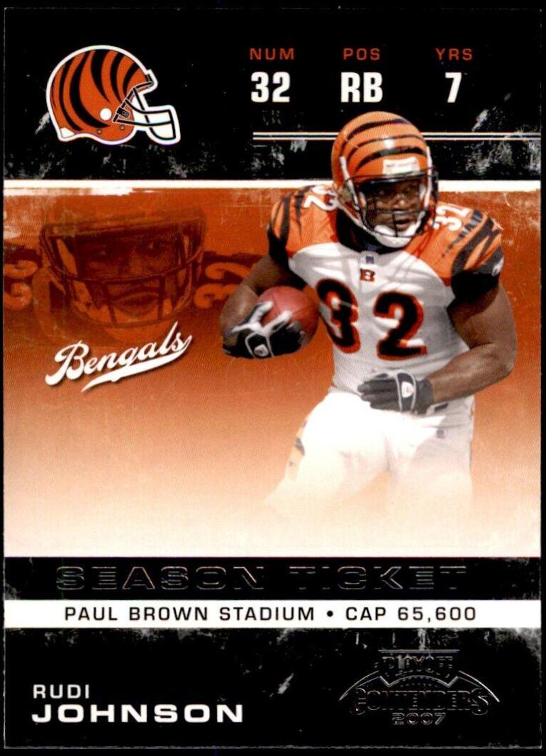 Rudi Johnson #23 Football Cards 2007 Playoff Contenders