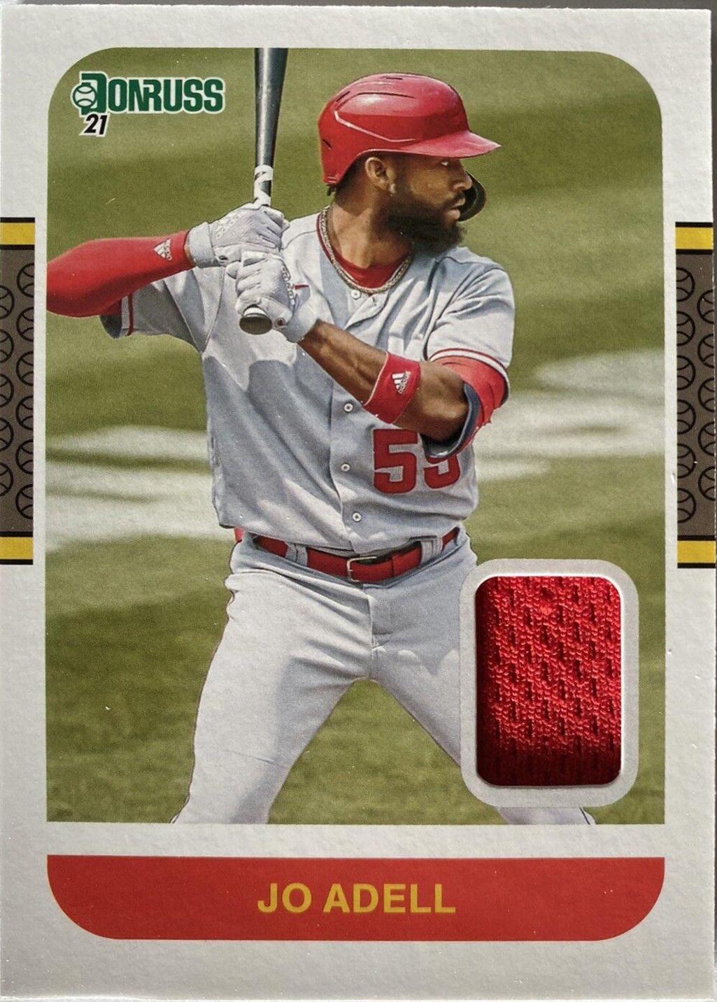 Jo Adell #87M-JO Baseball Cards 2021 Panini Donruss Retro 1987 Materials