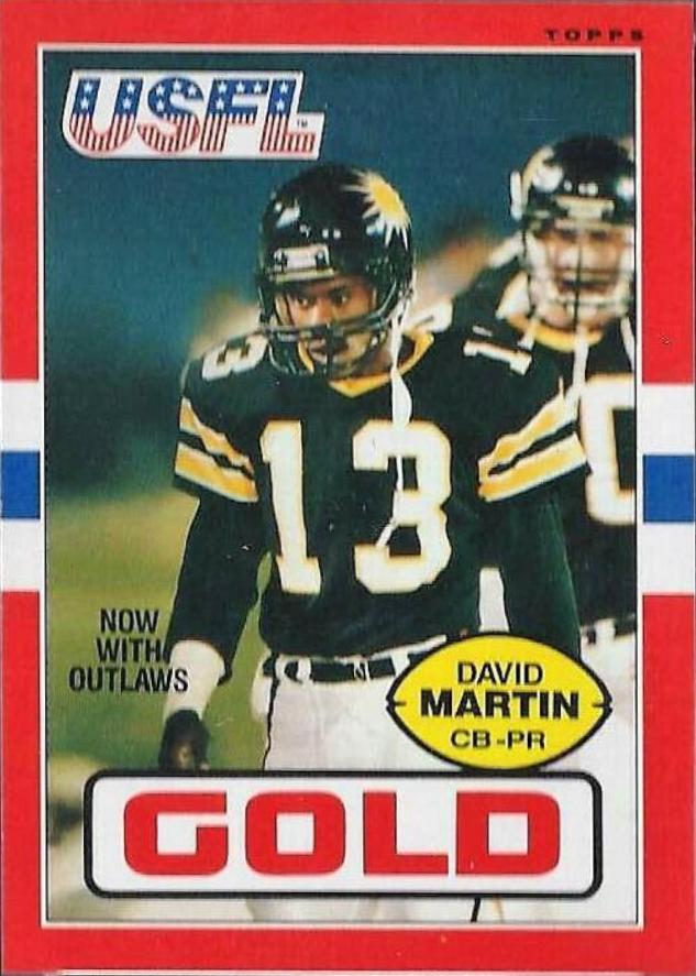 David Martin #35 Football Cards 1985 Topps USFL