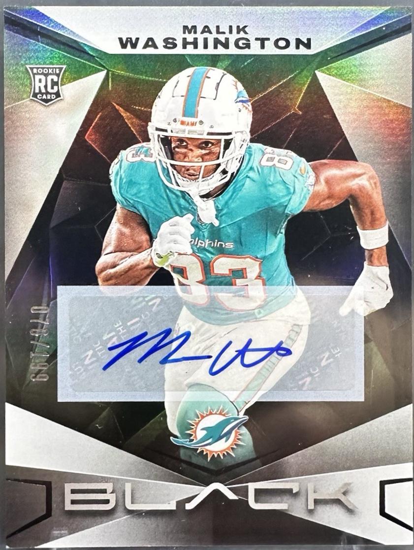 Malik Washington #171 Football Cards 2024 Panini Black Rookies Autograph