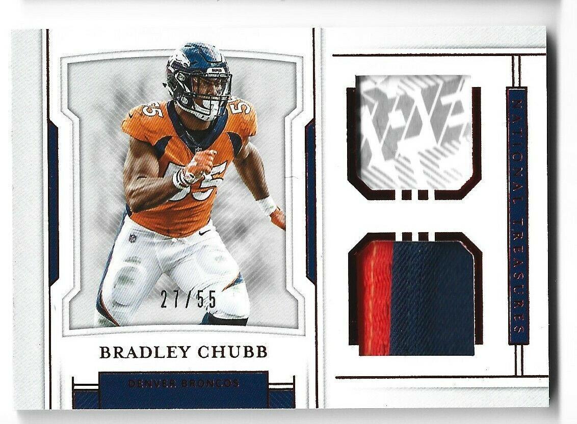 Bradley Chubb Football Cards 2018 National Treasures Rookie Dual Materials