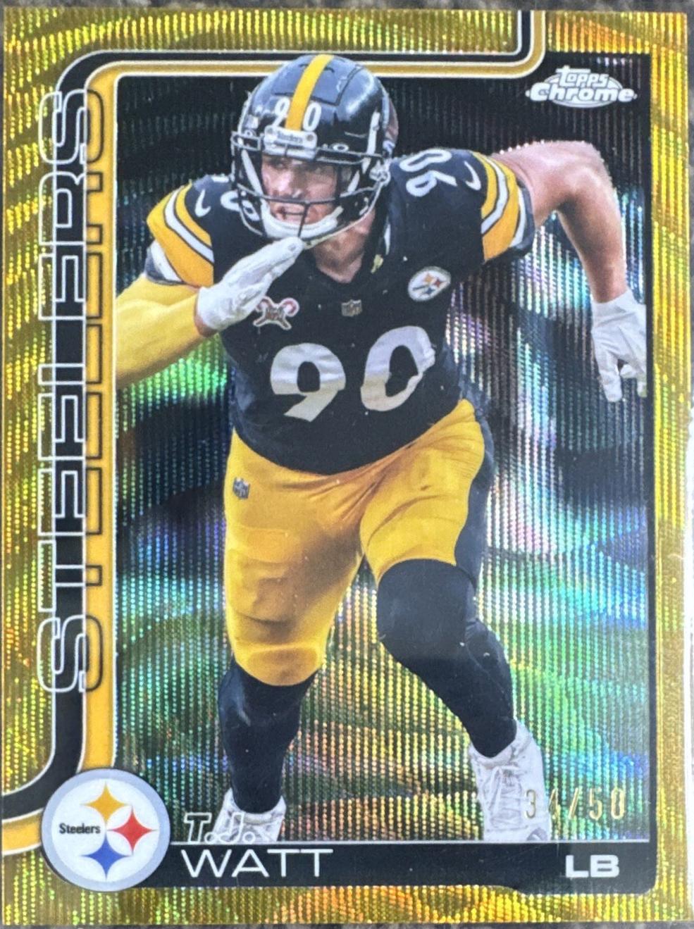 T.J. Watt [Gold Wave Refractor] #258 Prices | 2025 Topps Chrome