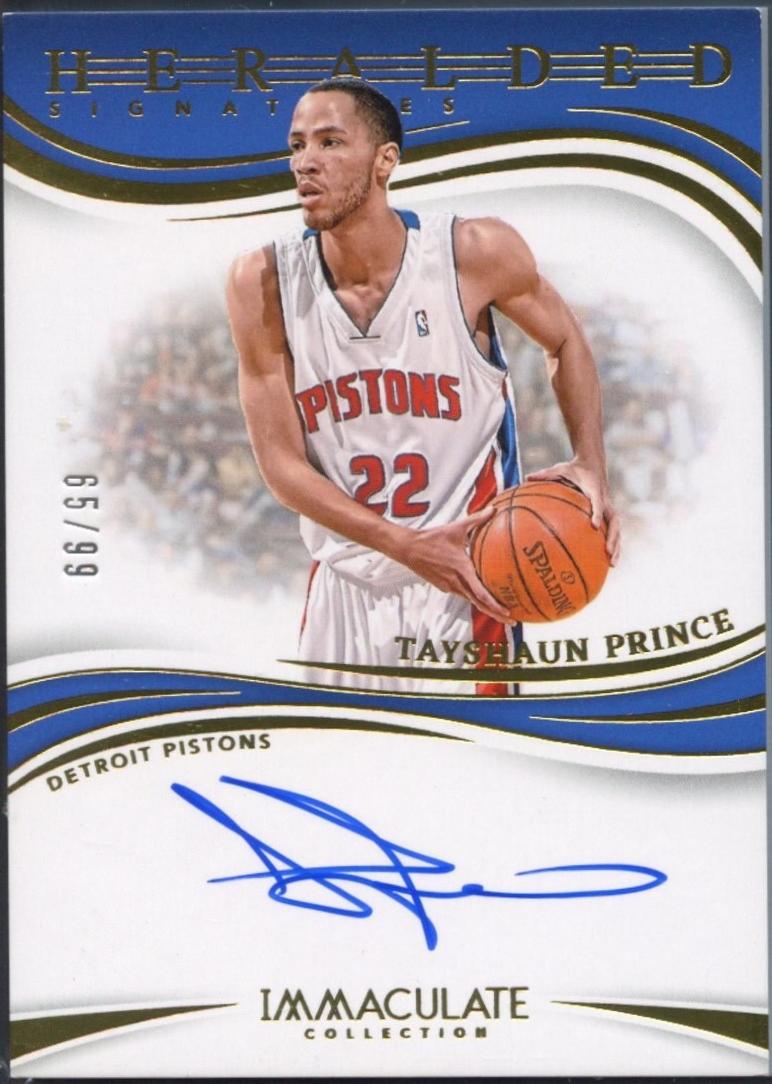 Tayshaun Prince #30 Basketball Cards 2023 Panini Immaculate Heralded Signatures
