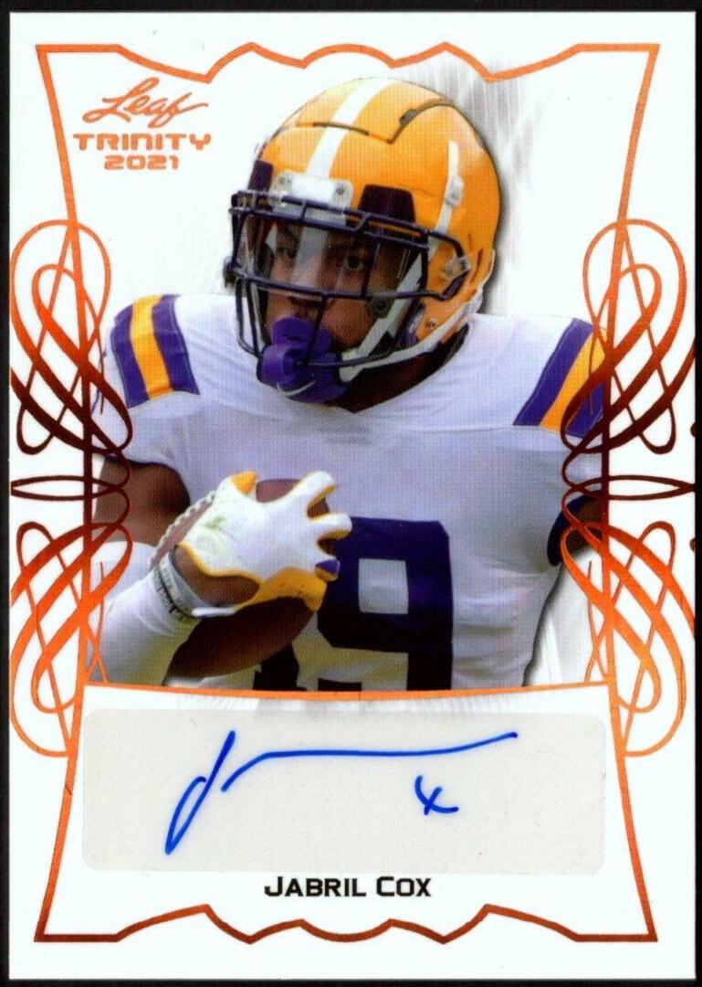 Jabril Cox #TPA-JC1 Football Cards 2021 Leaf Trinity Portrait Autographs