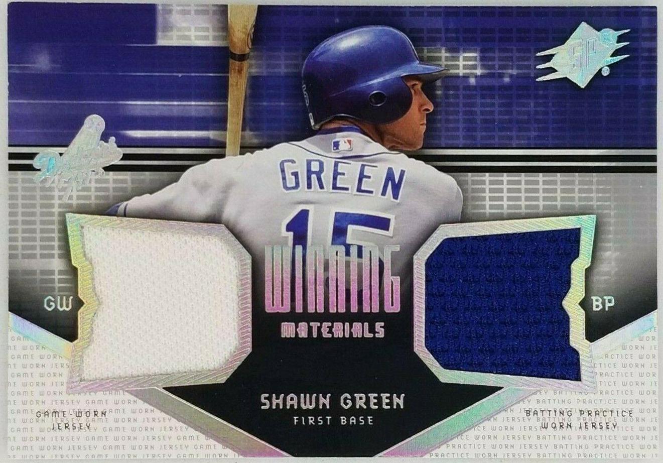 Shawn Green #WM-SG Baseball Cards 2004 SPx Winning Materials Dual Jersey