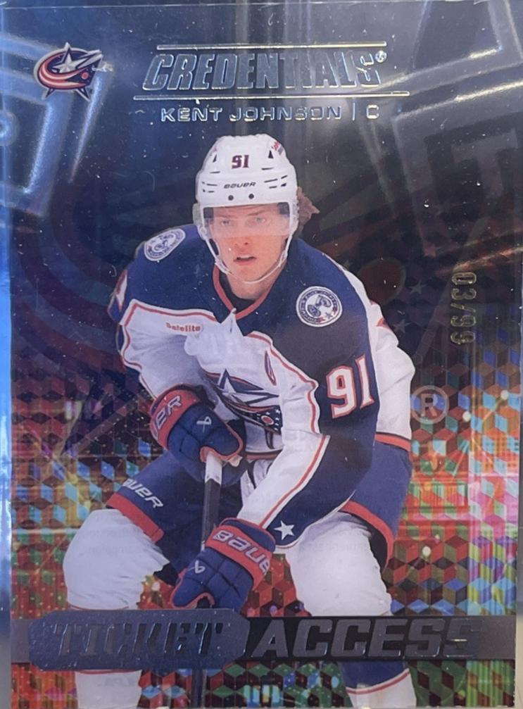 Kent Johnson #TA-KJ 2025-26 Upper Deck Credentials Hockey Acetate Ticket Access