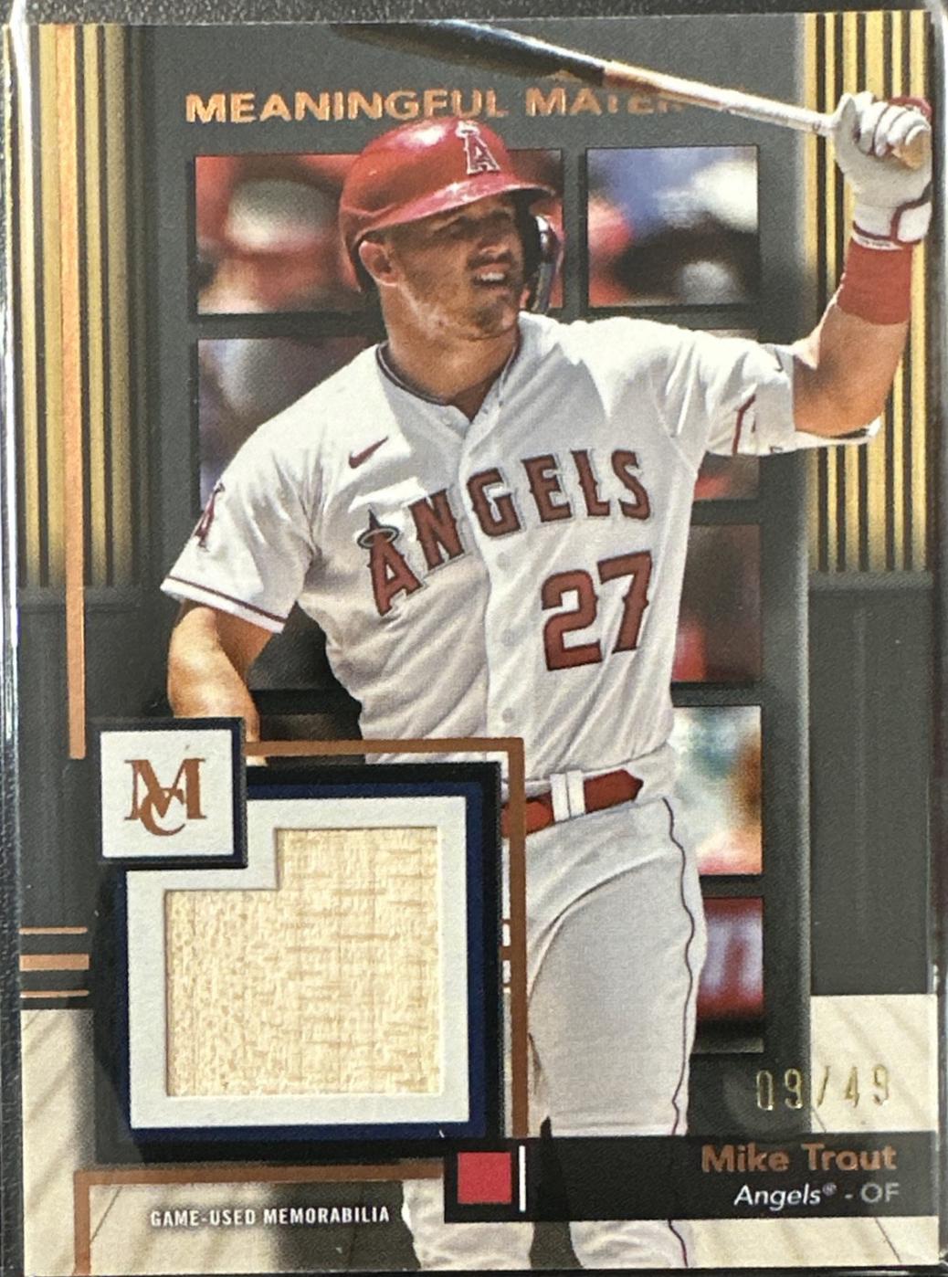 Mike Trout #MMR-MTR Baseball Cards 2024 Topps Museum Collection Meaningful Material Relic