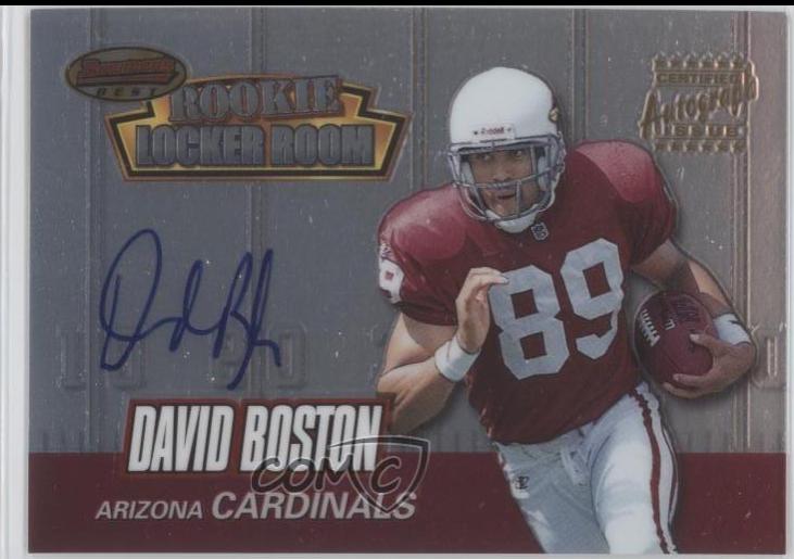 1999 Bowman's Best Locker Room Collection David Boston Autograph #RA4 Football Cards 1999 Bowman's Best Rookie Locker Room Autograph