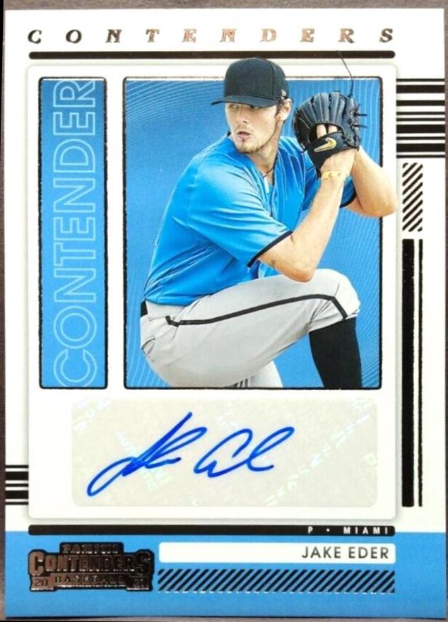 Jake Eder #CA-JE Baseball Cards 2021 Panini Contenders Autographs Contenders