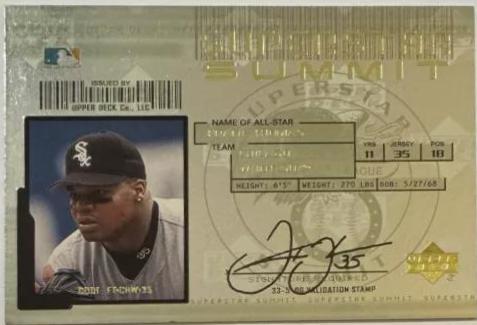 Frank Thomas #SS4 Baseball Cards 2001 Upper Deck Superstar Summit