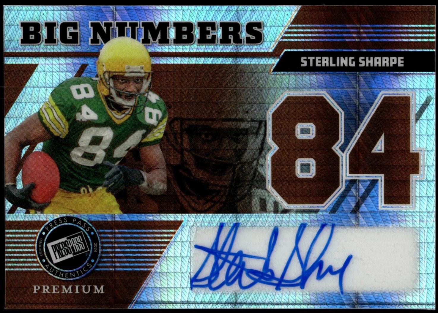 Sterling Sharpe #BN-SS2 2024 Press Pass Premium Big Numbers Autograph Football
