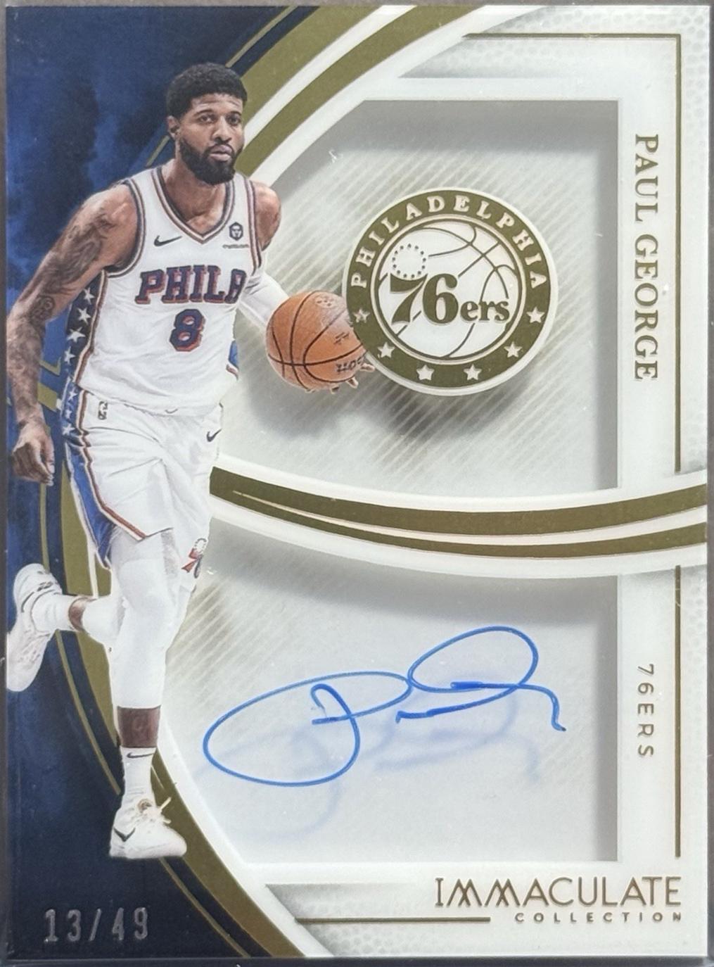 Paul George #14 2024 Panini Immaculate Shadowbox Signature Basketball