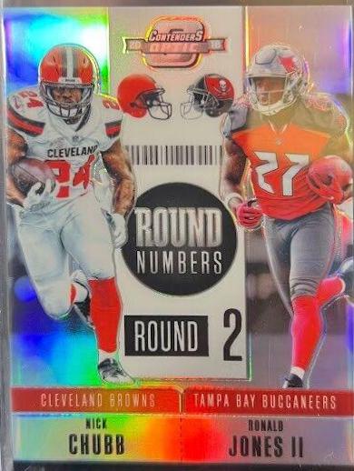 Nick Chubb / Ronald Jones #RNA-CJ Football Cards 2018 Panini Contenders Optic Round Numbers