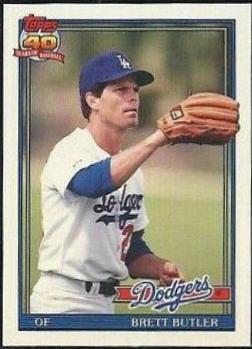 Brett Butler #15T Baseball Cards 1991 Topps Traded Tiffany