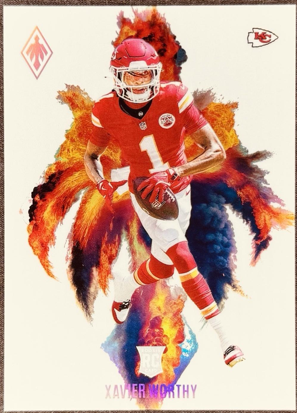 Xavier Worthy #CB-XWY Football Cards 2024 Panini Phoenix Color Blast