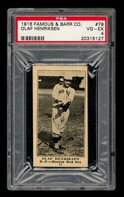 Olaf Henriksen #78 1916 Famous & Barr Co Baseball