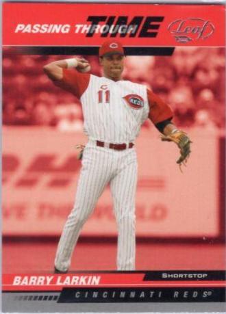Barry Larkin #PTT-258 Baseball Cards 2005 Leaf Passing Through Time