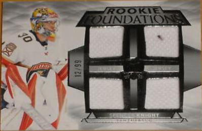 Spencer Knight #F-SK Hockey Cards 2021 Upper Deck The Cup Foundations Quad Jersey