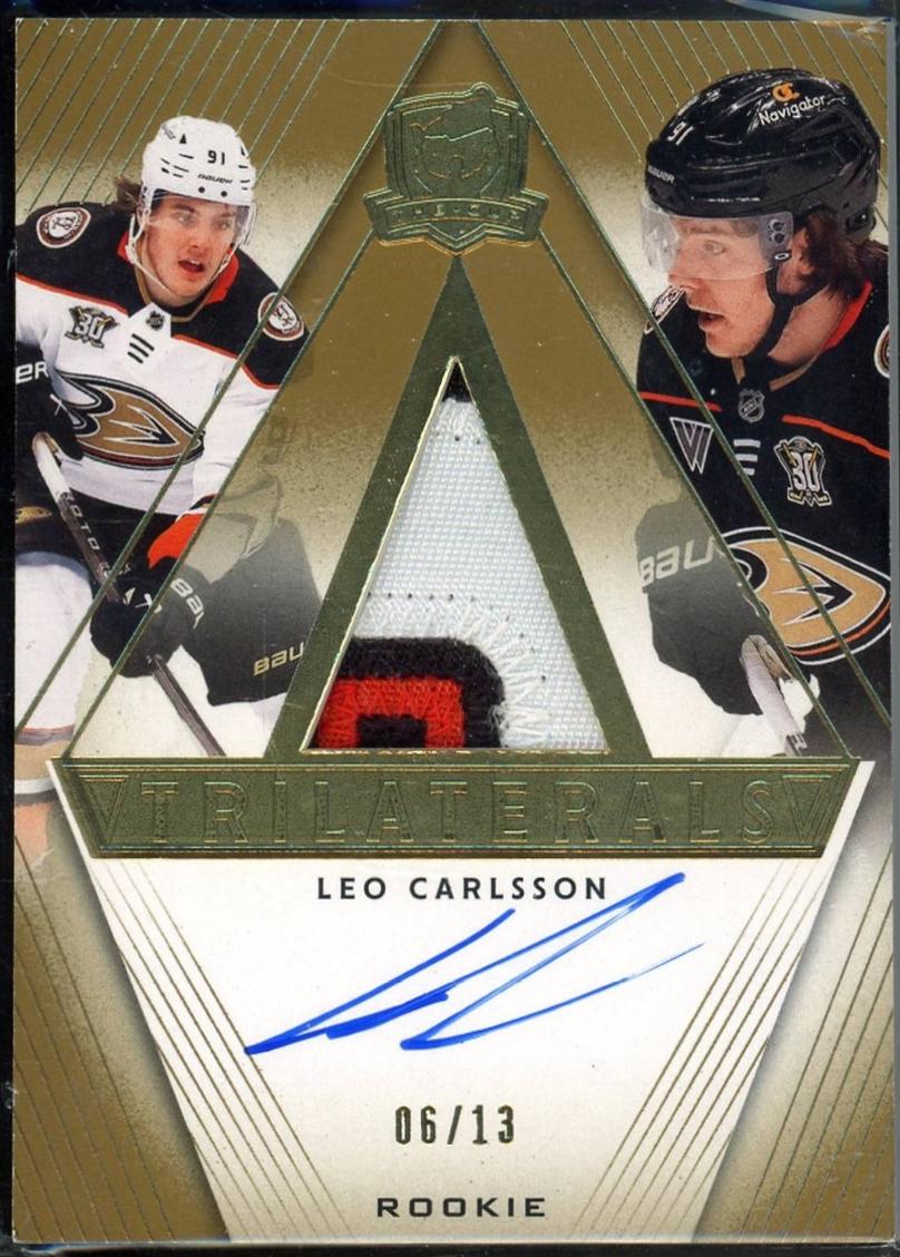 Leo Carlsson #TL-LC 2023 Upper Deck The Cup Trilateral Autograph Hockey