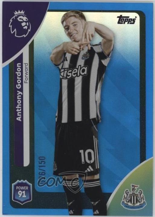 Anthony Gordon [Blue Rainbow] #230 Prices | 2025 Topps Premier League ...