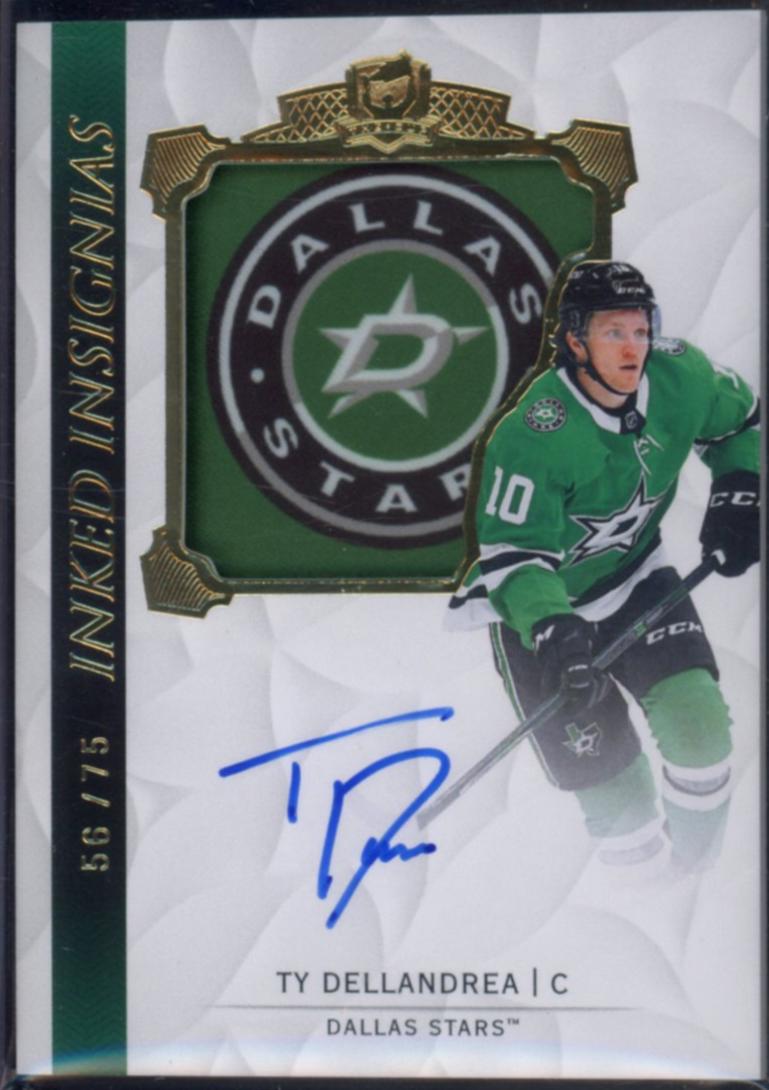 Ty Dellandrea #II-TD Hockey Cards 2020 Upper Deck The Cup Inked Insignias Autograph Patch