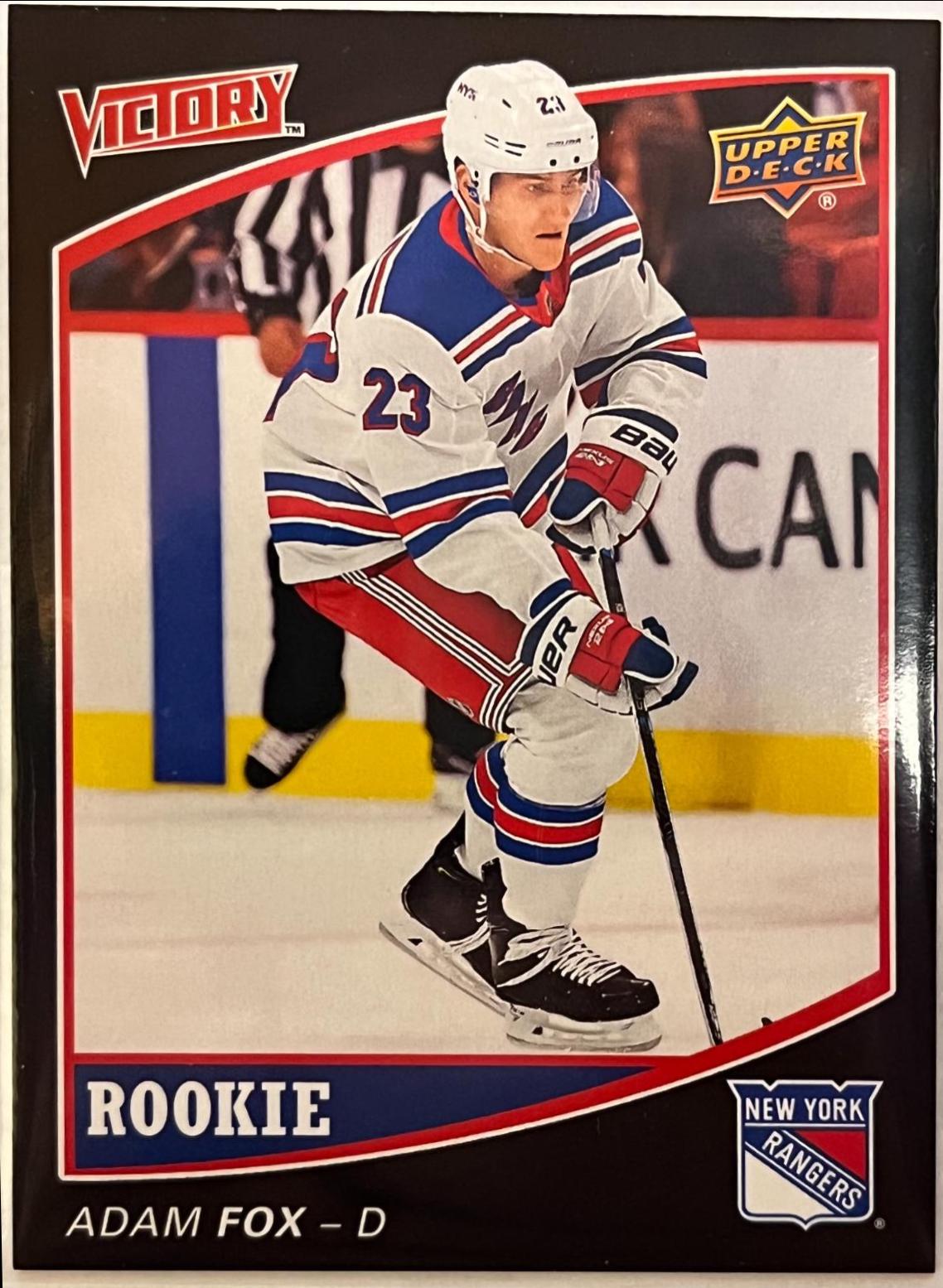 Adam Fox #V-15 Hockey Cards 2020 Upper Deck National Hockey Card Day Victory Black Rookies