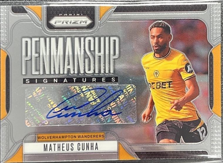 Matheus Cunha #15 Soccer Cards 2024 Panini Prizm Premier League Penmanship