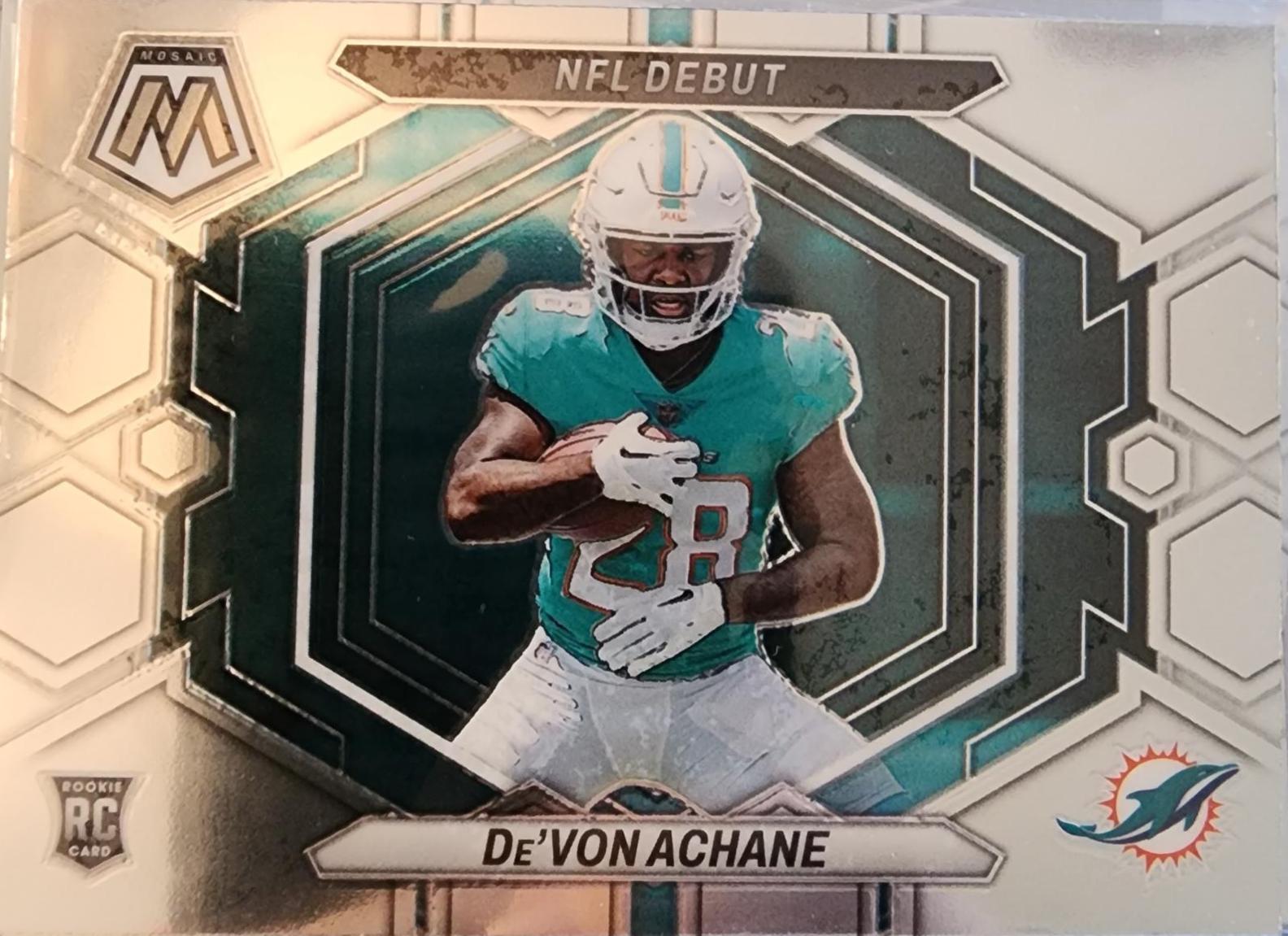 De'Von Achane #ND-8 Football Cards 2023 Panini Mosaic NFL Debut