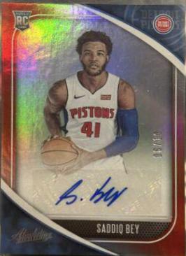Saddiq Bey #RA-SBE Basketball Cards 2020 Panini Absolute Memorabilia Rookie Autographs