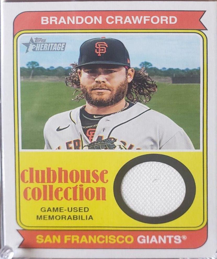 Brandon Crawford #CCR-BC Baseball Cards 2023 Topps Heritage Clubhouse Collection Relics