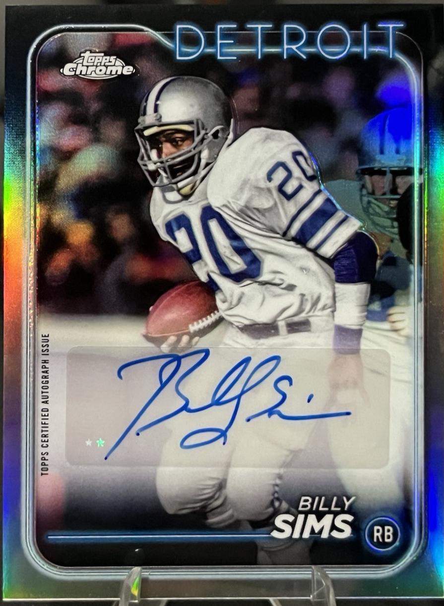 Billy Sims #BA-BSI Football Cards 2024 Topps Chrome Autograph