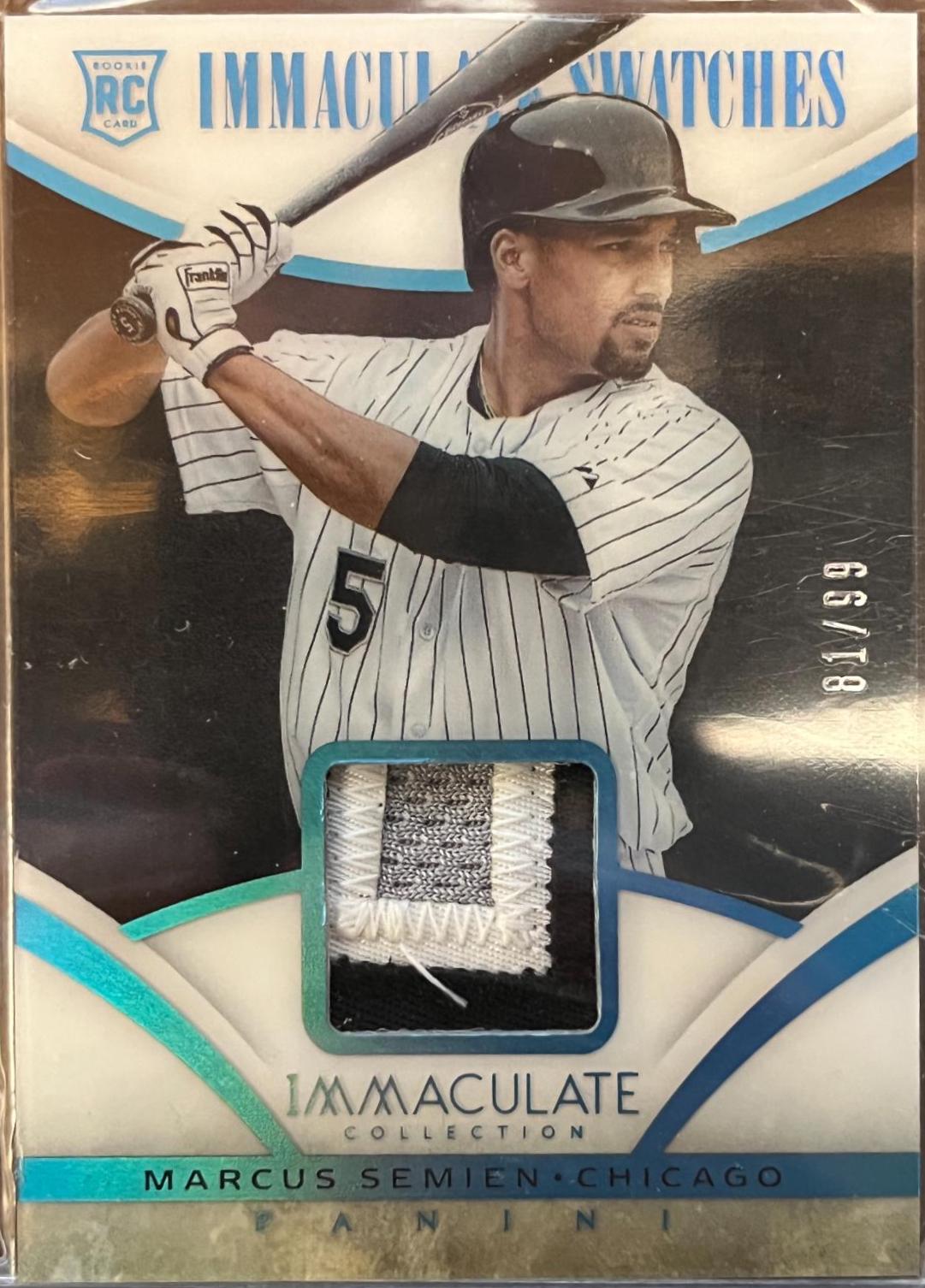 Marcus Semien #81 Baseball Cards 2014 Panini Immaculate Swatches