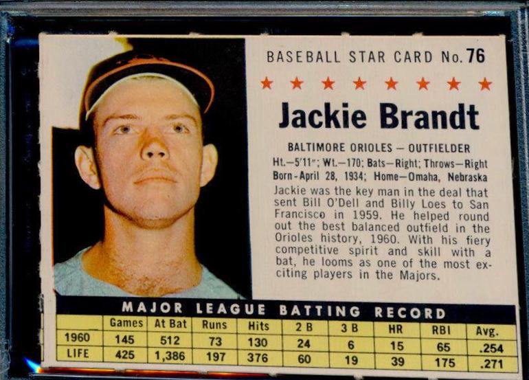 1961 Jackie Brandt [Perforated] #76