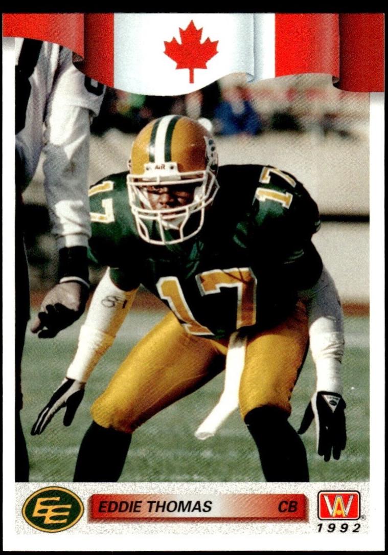 Eddie Thomas #166 1992 All World Cfl Football