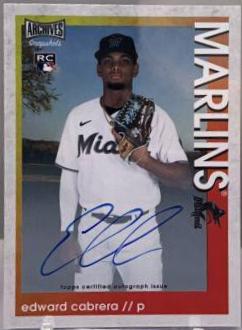 Edward Cabrera #AS-EC Baseball Cards 2022 Topps Archives Snapshots Autographs