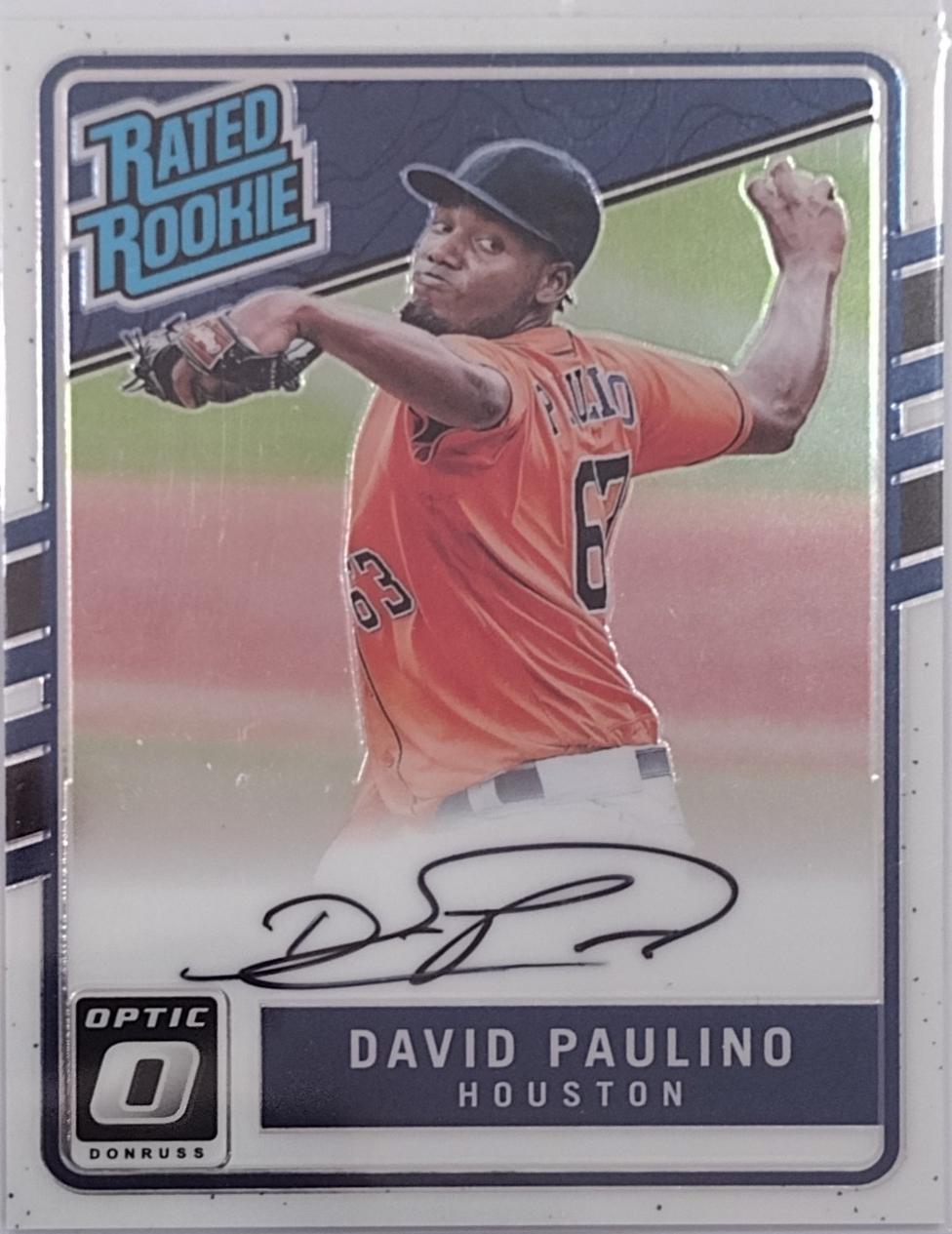 David Paulino #RRS-DP Baseball Cards 2017 Panini Donruss Optic Rated Rookie Signatures