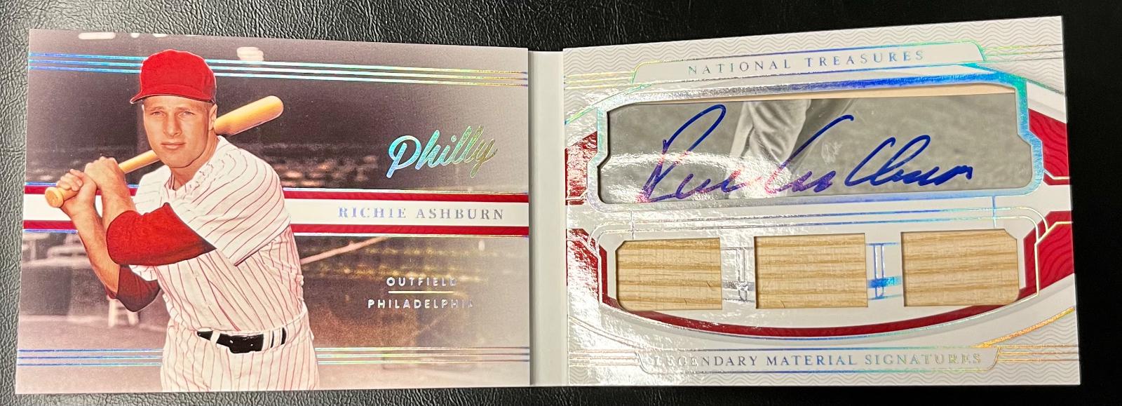 Richie Ashburn #LMSB-RA Baseball Cards 2022 Panini National Treasures Legendary Material Signatures Booklets