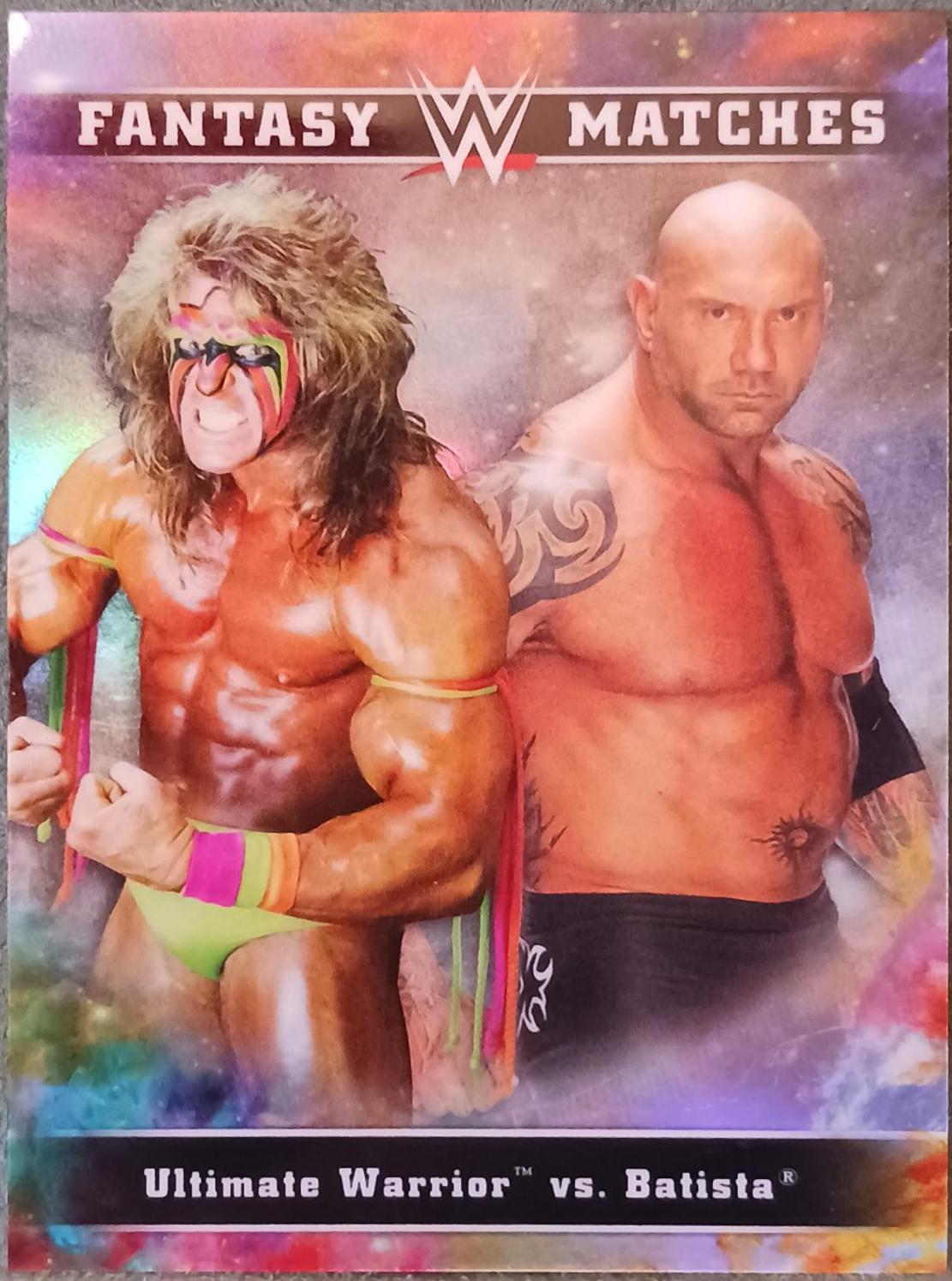 Ultimate Warrior Vs. Batista #FM-3 Wrestling Cards 2020 Topps WWE Chrome Fantasy Matches