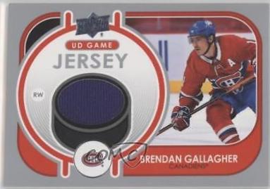 Brendan Gallagher #GJ-BG Hockey Cards 2021 Upper Deck Game Jersey