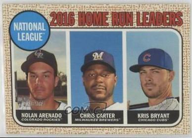 Chris Carter, Nolan Arenado, Kris Bryant #5 Baseball Cards 2017 Topps Heritage