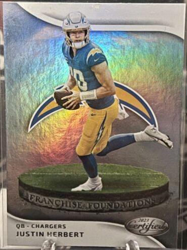 Justin Herbert #FF-11 Football Cards 2023 Panini Certified Franchise Foundations