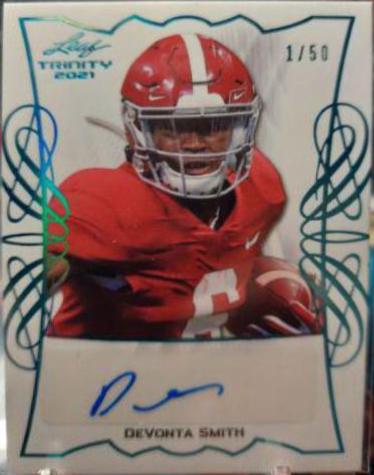 DeVonta Smith #TPA-DS2 Football Cards 2021 Leaf Trinity Portrait Autographs