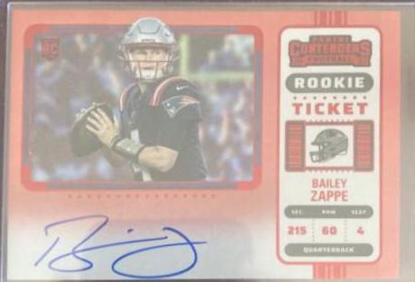 Bailey Zappe #104V 2022 Panini Contenders Football