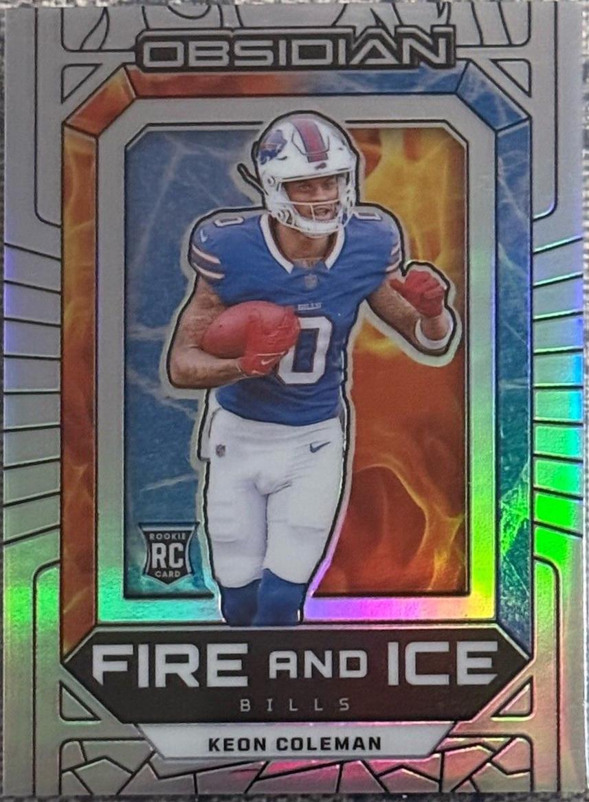 Keon Coleman #3 Football Cards 2024 Panini Obsidian Fire and Ice