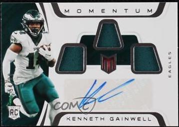 Kenneth Gainwell #MJA-KGA Football Cards 2021 Panini Chronicles Momentum Triple Jersey Autographs